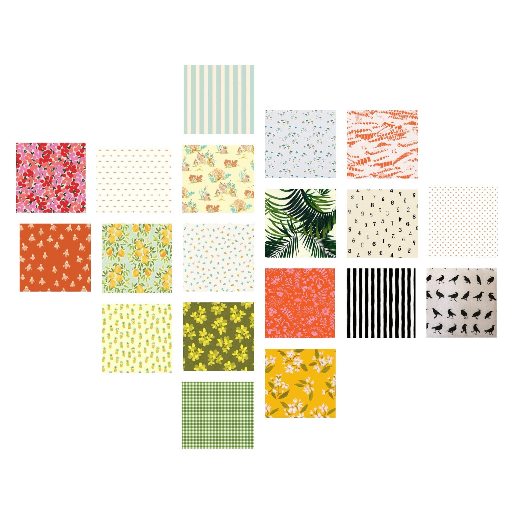 19 Fat Eighths Lot Quilt Fabric 1930s Repros Moda, Tropical Fun & More