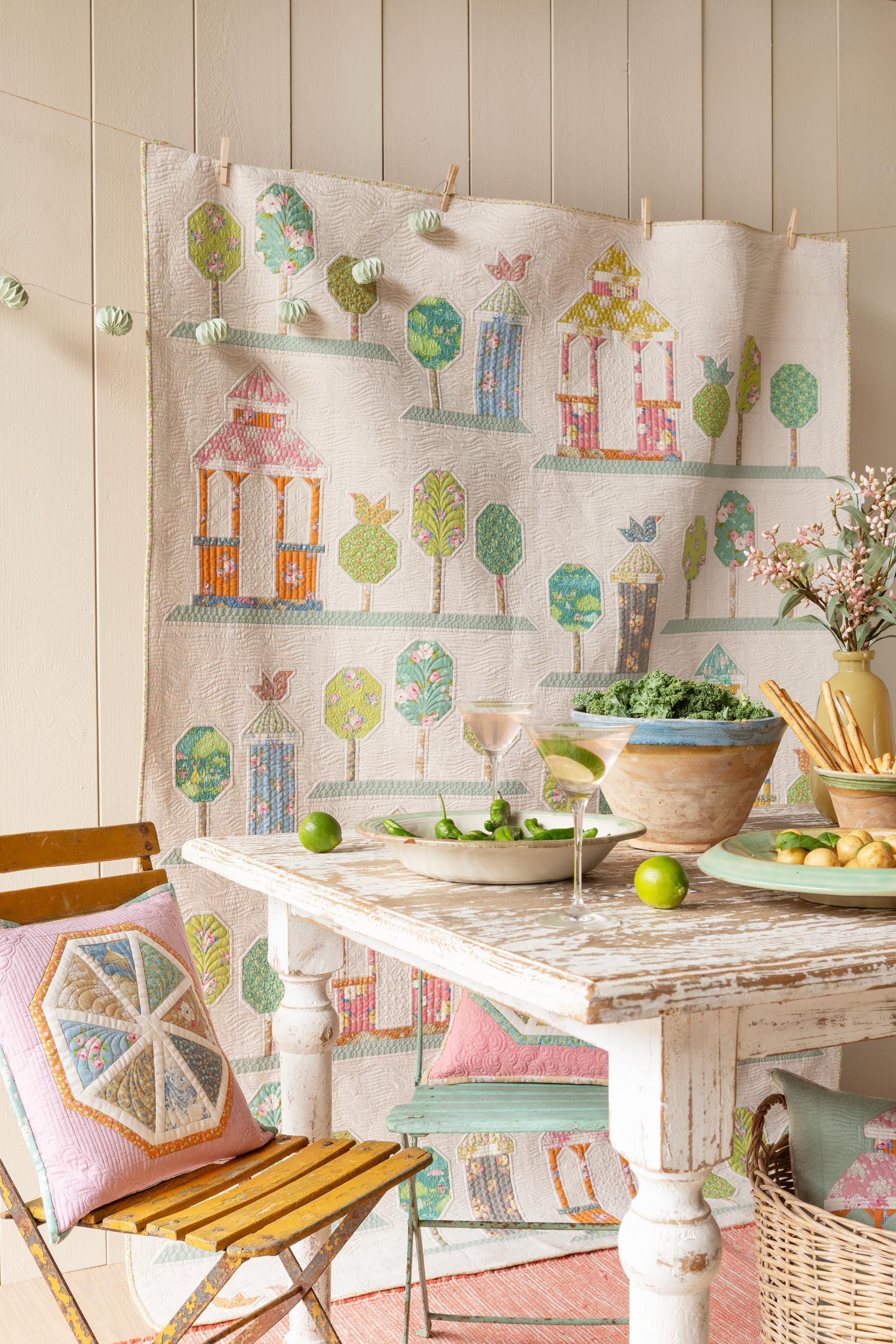 Sunday Brunch FQB 5 fabrics 18 x 22in Lime Teal by Tilda Fabrics #TIL300222