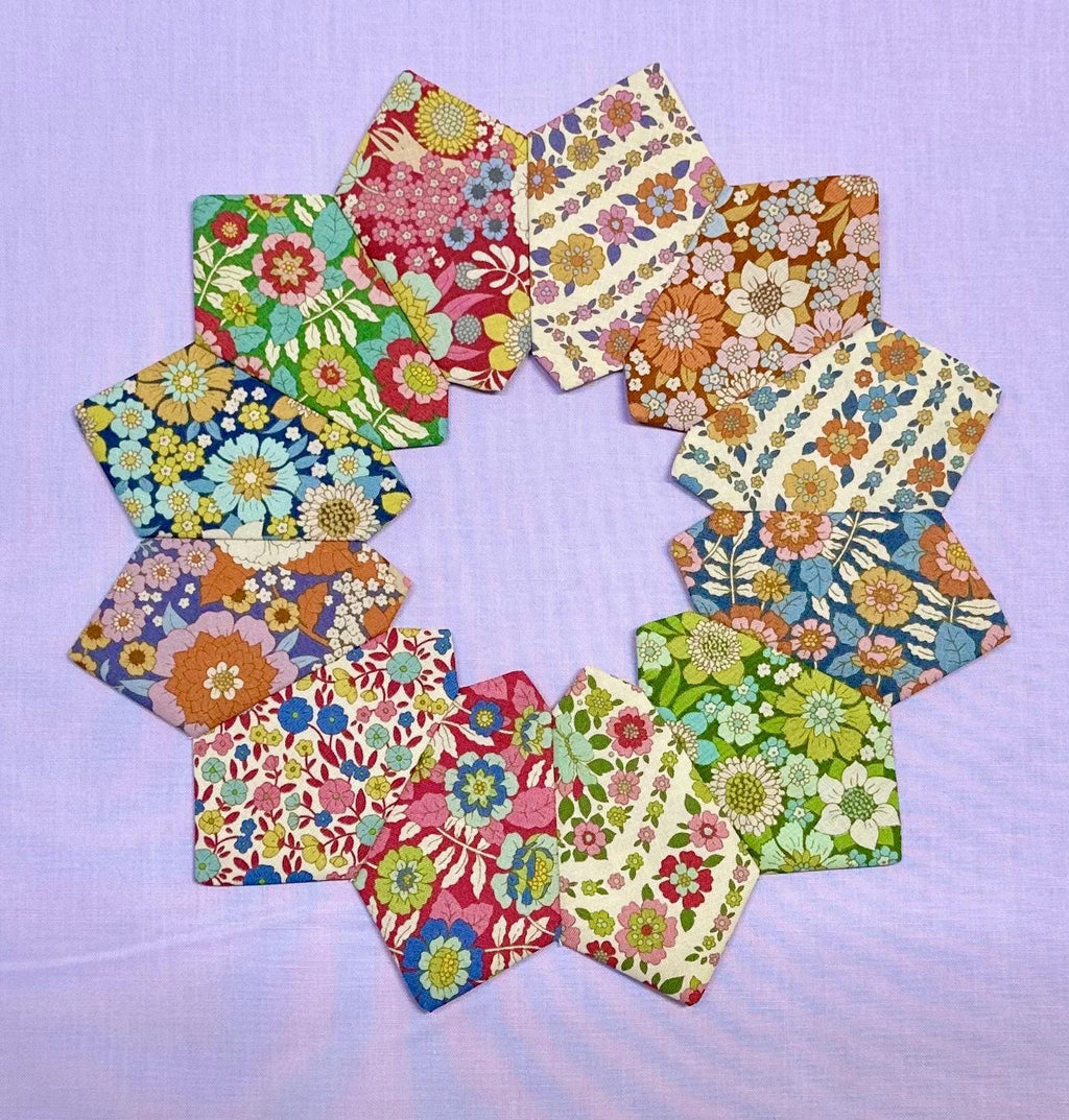 Tilda Wallflower Dresden Plate Quilt Blocks Finished Edges Set Of 4 New