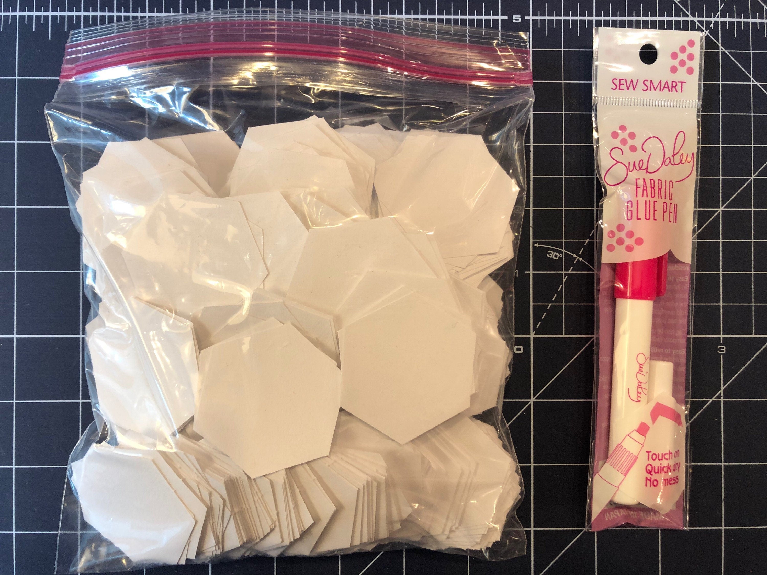 English Paper Piece Grandmother's Flower Garden Pre Cut Quilt Kit Hexagons Open & Sew! Throw Size