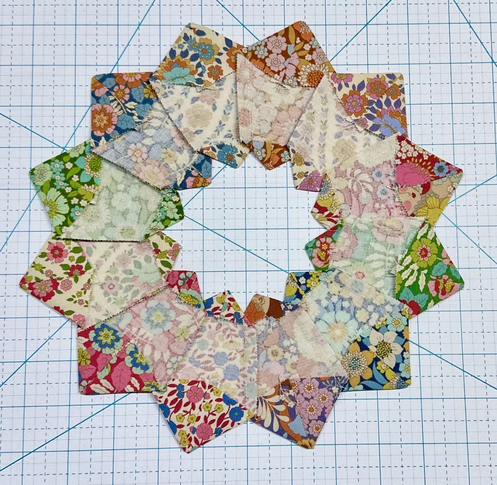 Tilda Wallflower Dresden Plate Quilt Blocks Finished Edges Set Of 4 New
