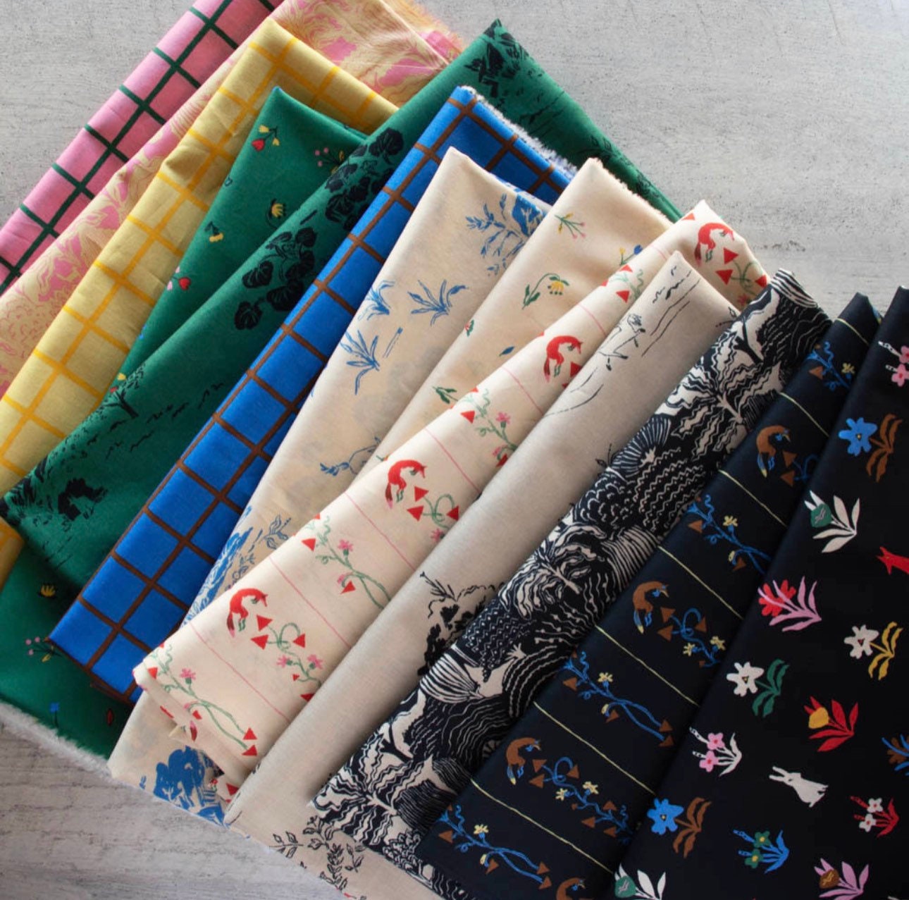 There Was a Fox by Emily Isabella of Birch Fabrics 19 Fat Quarters 100%  Organic Cotton Lawn