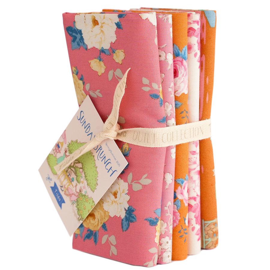 Sunday Brunch FQB 5 fabrics 18 x 22in Pink by Tilda Fabrics #TIL300224