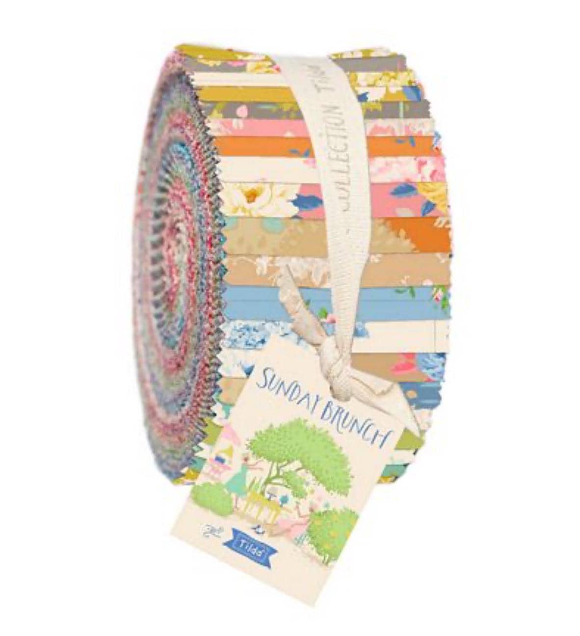 Tilda Sunday Brunch Fabric Roll 2.5in strips 40pc #TIL300231