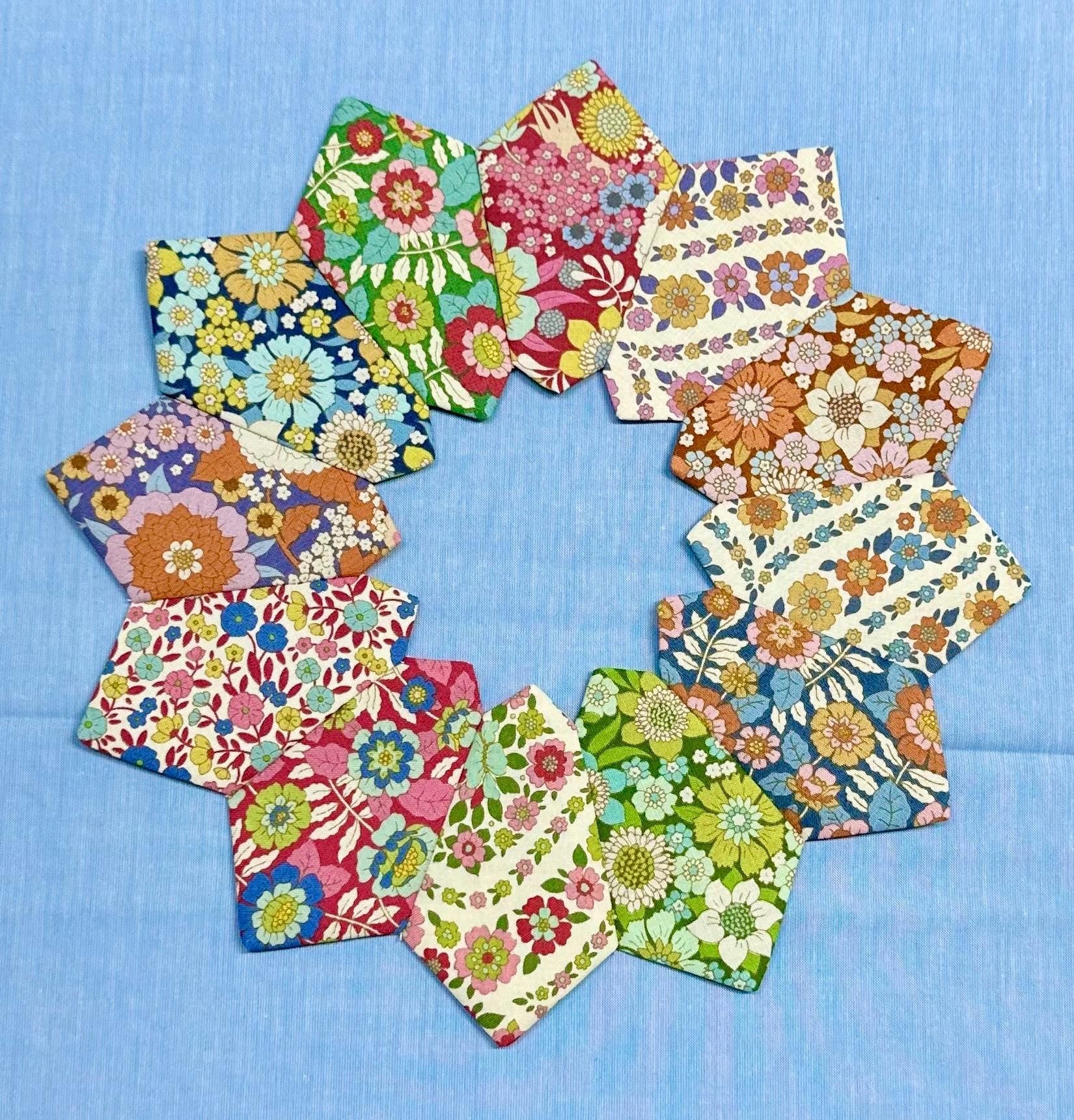 Tilda Wallflower Dresden Plate Quilt Blocks Finished Edges Set Of 4 New