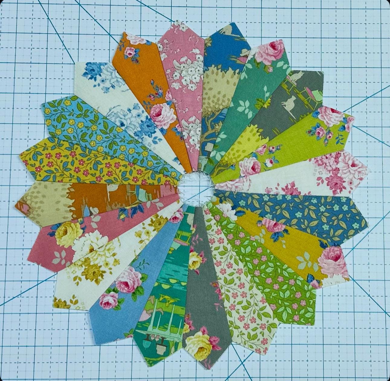 Tilda Sunday Brunch Dresden Plate Quilt Blocks Fabric Set Of 12