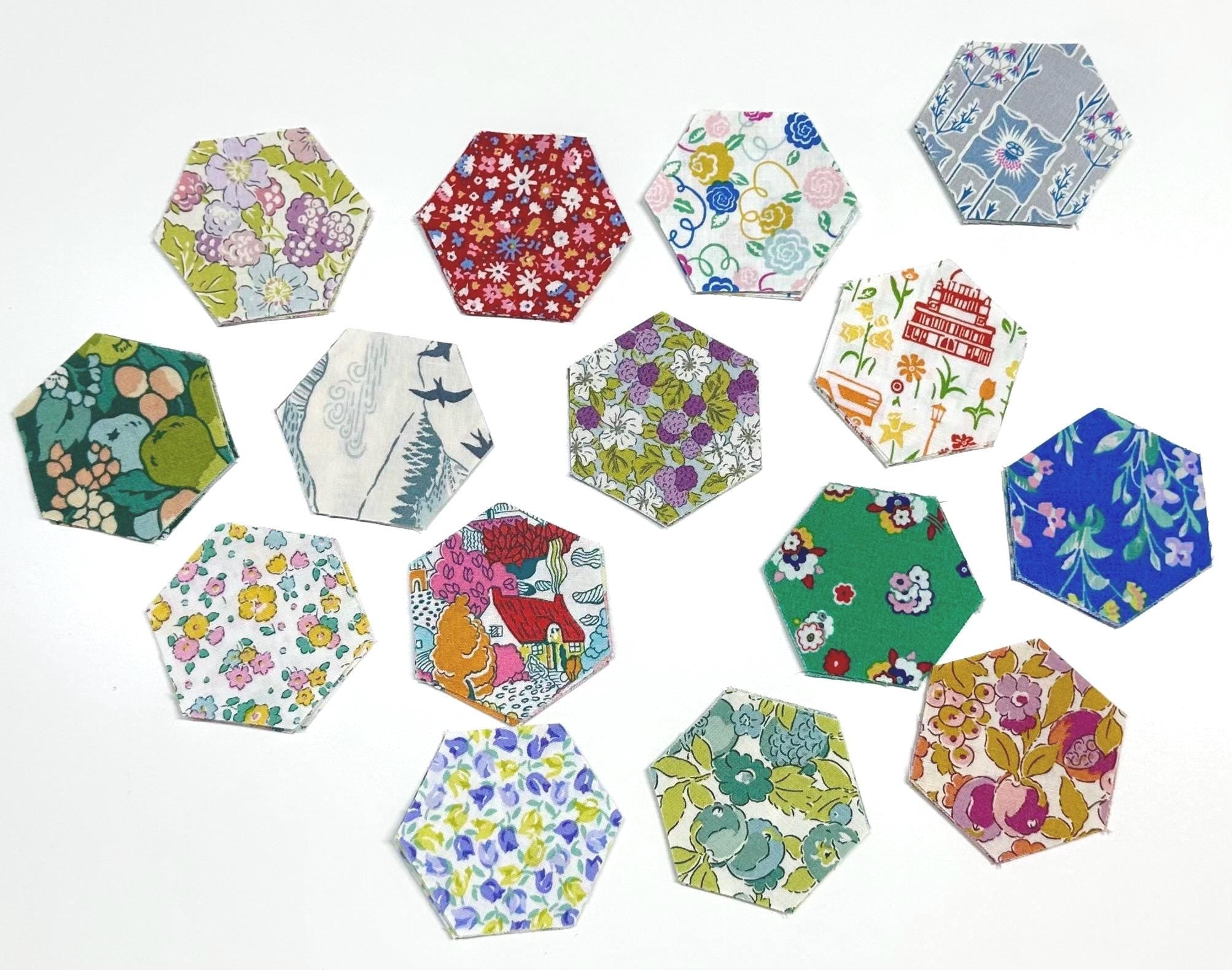 Liberty of London Variety 1” EPP Sides Quilt Fabric 6 of Each Print 90 Total